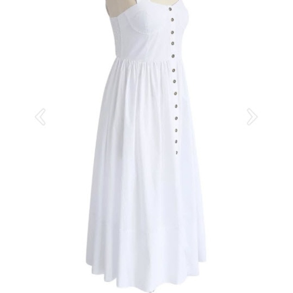 White Button Down Dress - Picture 5 of 7